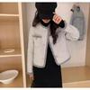 Xiaoxiangfeng Round Neck Autumn and Winter Versatile Women's Top Wool Coat