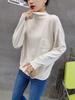 Plush Velvet Korean Loose Half Turtleneck Pullover with Pocket for Autumn and Winter