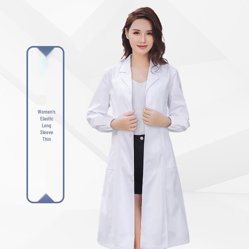 Унисекс Белый халат для врачей, студентов и лабораторных работников - Варианты с длинным и коротким рукавом