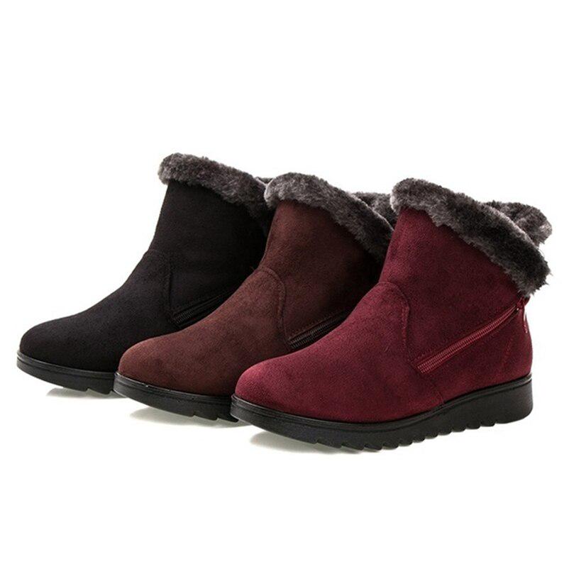 Women Fashion Winter Waterproof Ankle Rain Keep Warm Fur Footwear Boots