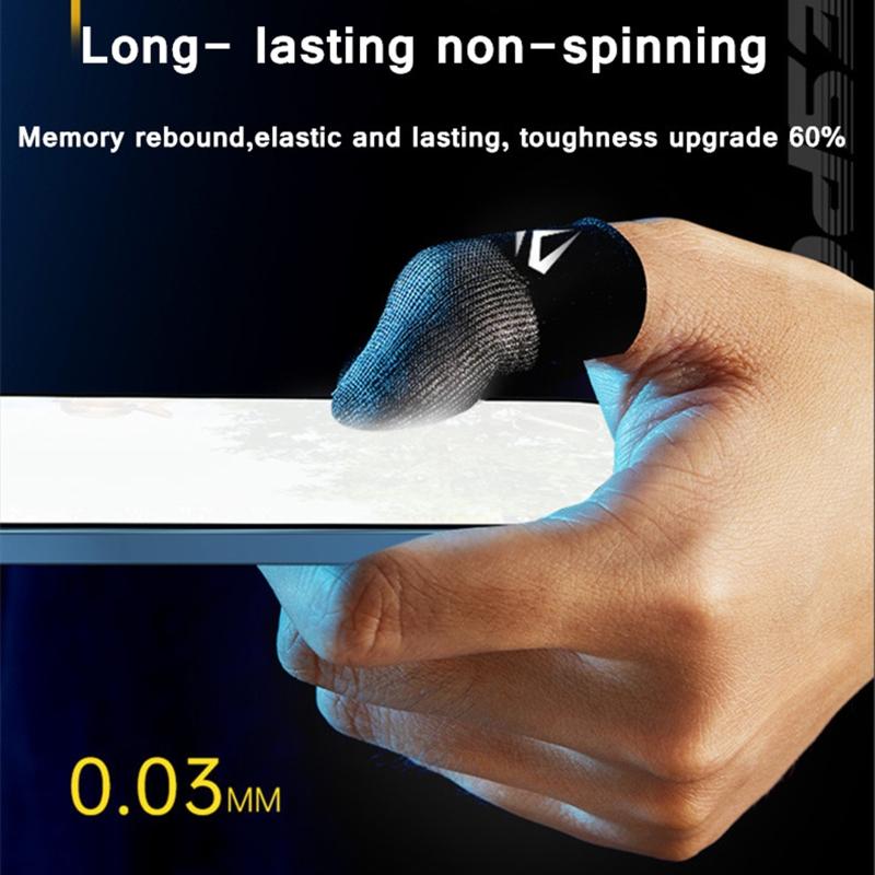 2 Pcs Mobile Game Fingertip Gloves Sweatproof Anti-slip Touch Screen Finger Sleeve Breathable Gaming Fingertip Cover For Gamer 5