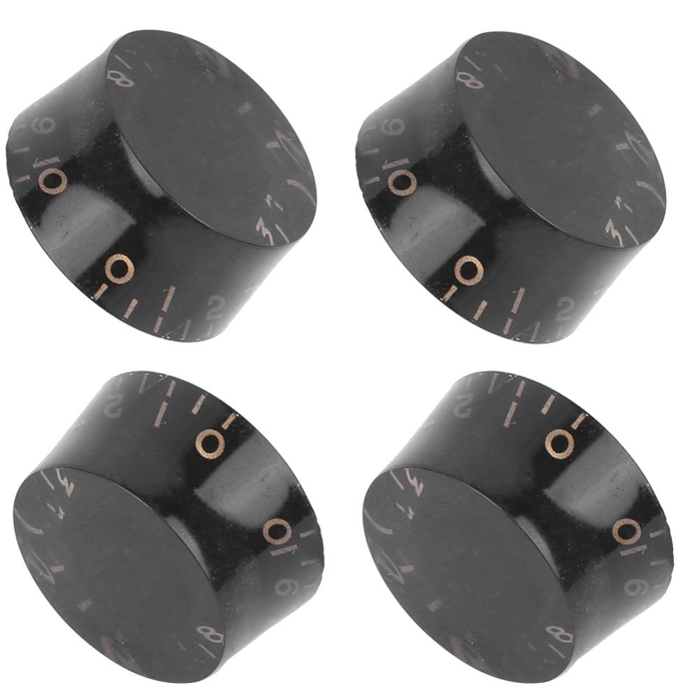 4PCS Black With Gold Word Volume Control Knobs Tone Control Knobs Electric Guitar Replacement