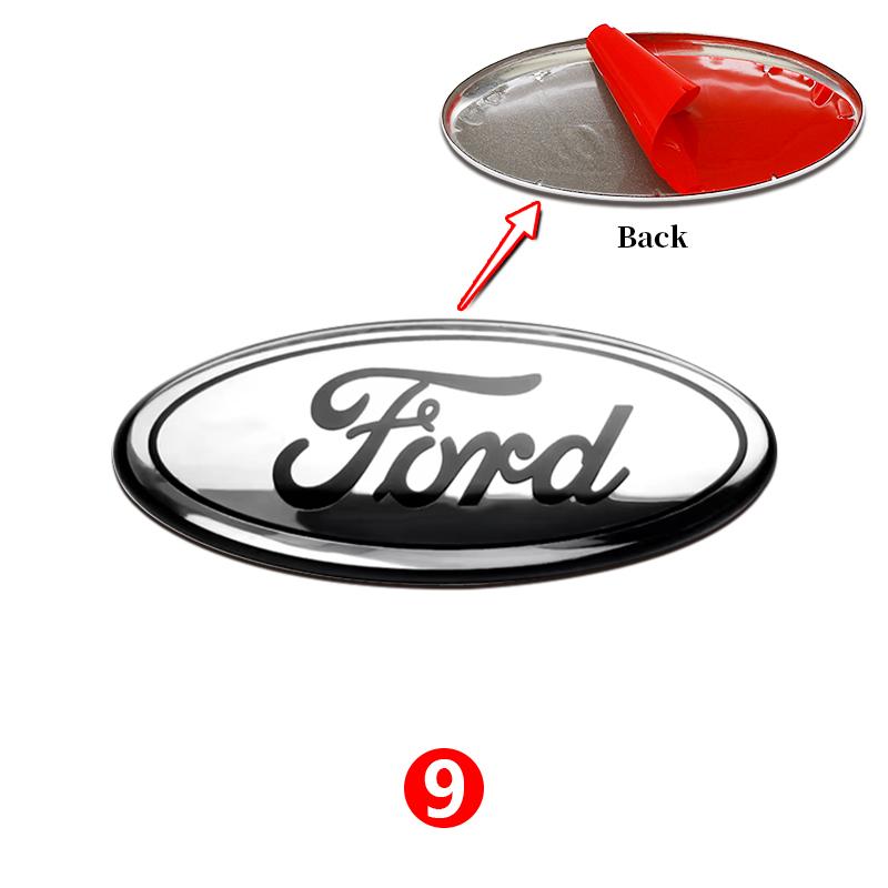 11.5cm Car Front Grille Logo Trunk Accessorie Hood Sticker For Ford Focus Fiesta mk6 mk7 Mondeo Ranger S-MAX Kuga EcoSport B-MAX