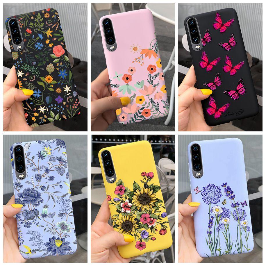 P30 Lite Case Fashion Flower Pattern Phone Case For Huawei P30 P 30 P30Lite 2020 MAR-LX1M Shockproof Bumper Soft TPU Funda Coque