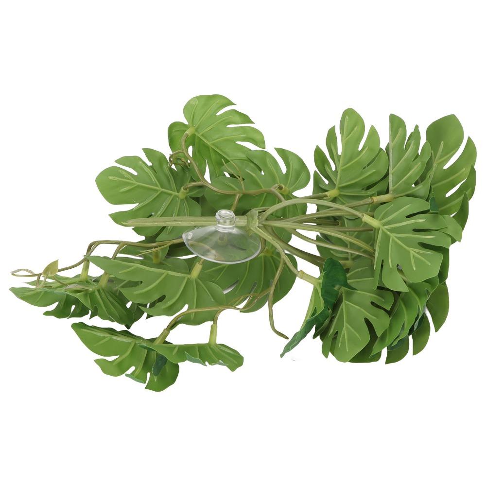 With Suction Cup Artificial Palm Plants Plastic Reptile Leaf Decoration Reptile Terrarium
