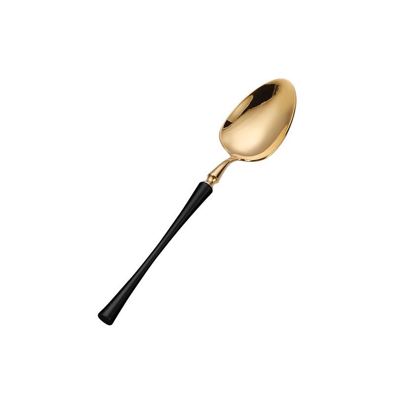 Набор столовых приборов из нержавеющей стали с узкой талией: Нож для стейка, Вилка, Десертная ложка, Зеркальная полировка.