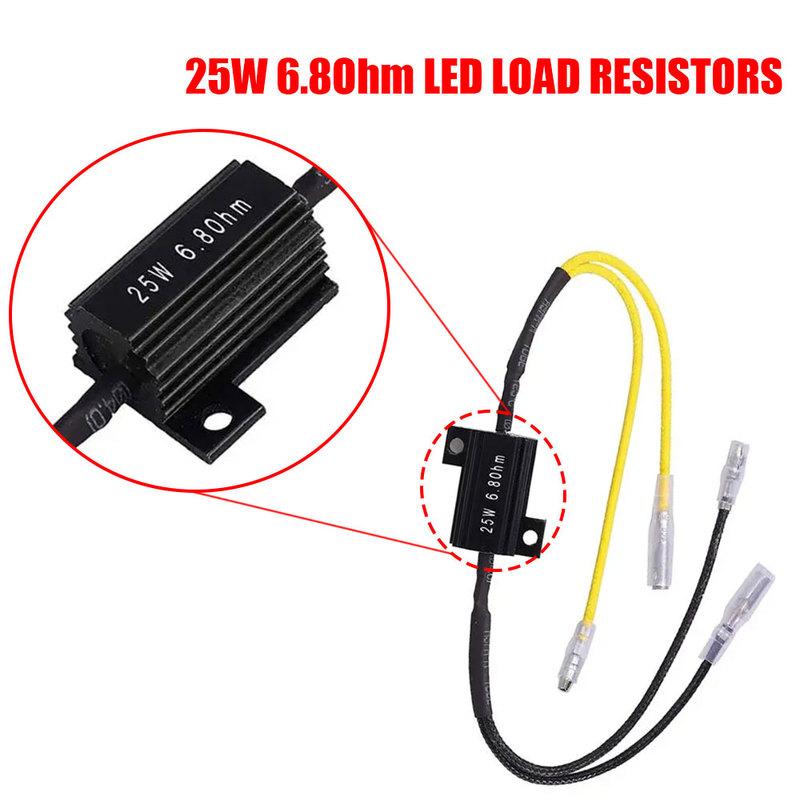 2pcs Motorcycle 25W 6.8Ohm Indicator Lamp Fault Repair Decoder Turn Signal Light Load Decoding Resistor Motorbike Accessories