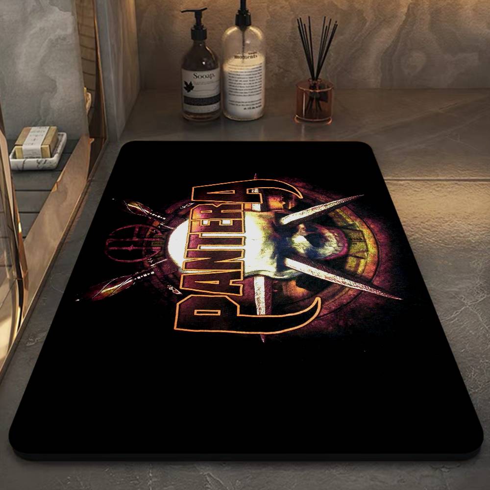 P-Pantera Rock Band Floor Mat Cheaper Anti-slip Modern Living Room Balcony Printed Bedside Mats