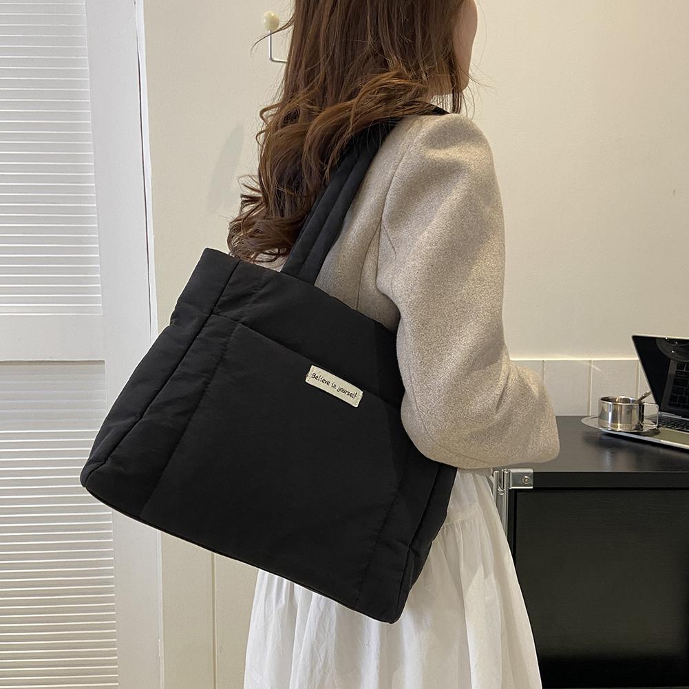 Сумки женские зимние сумки на плечо с хлопковой подкладкой однотонные большие сумки подмышками женские стеганые сумки для поездок на работу сумка-тоут