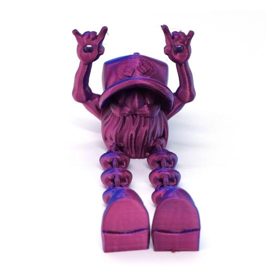 3D Printed Christmas Gnome Ornament Devil Horn Dwarf Figurine Fidget Toy with Movable Joints Articulated Elf Model Decoration