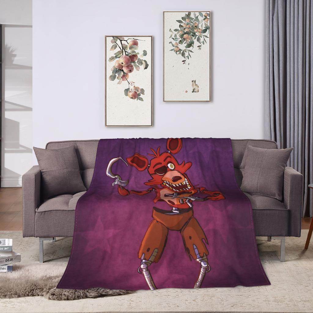 FNAFS At Freddy's Blanket Warm Graphic Plush Throw Blanket For Living Room Travel Office Flannel Bedspread Bed Cover