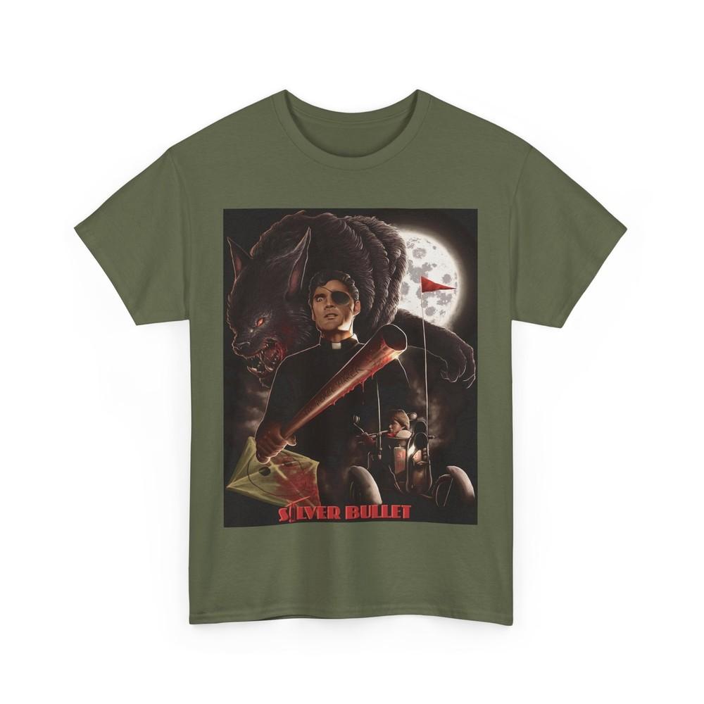 Silver Bullet Werewolf Movie T-Shirt Retro Horror Film Tee Silver Bullet Shirt Unisex T-Shirt