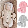 Newborn Infant Baby Girl Boy Winter Warm Coat Knit Romper Jumpsuit Hat Outfits