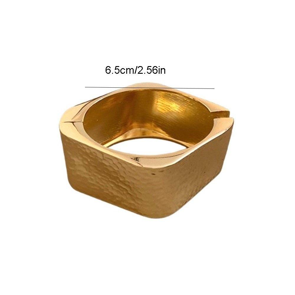 Zinc Zinc Zinc Alloy Metal Bracelet Geometry Wide Side Bangle Retro Open Bangle  Gift