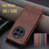 Роскошный магнитный адсорбционный кожаный чехол для Huawei Mate 50 / Mate 50E Flip Cover Защитный чехол Capa Fundas Coque