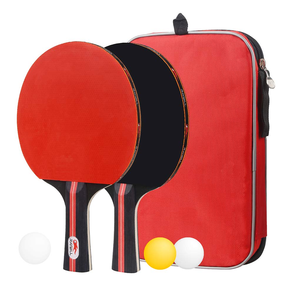 Portable Table Tennis Racket Set with 2 Rackets and 3 Ping Pong Includes Storage Easy To Use Table Tennis Table Tennis Table Tennis Balls Balls, Bag,
