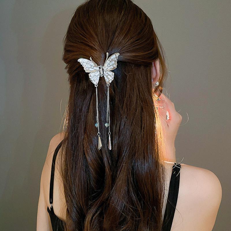 Милые кисточки для волос в виде бабочки для женщин и девочек, элегантные простые заколки-акулы, изысканные кавайные аксессуары для волос, подарки