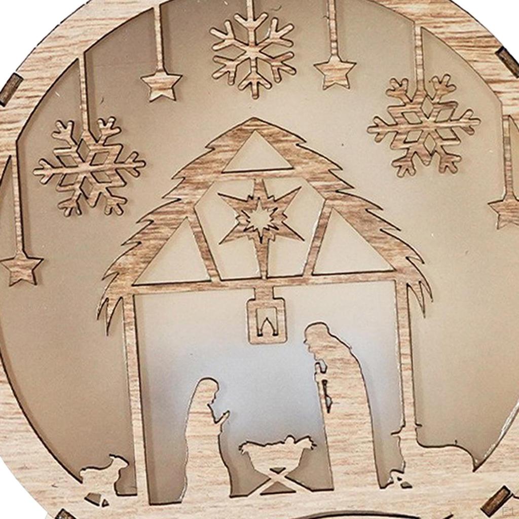 Nativity Scene Light Christmas Decor Ornament for Office Desktop Table