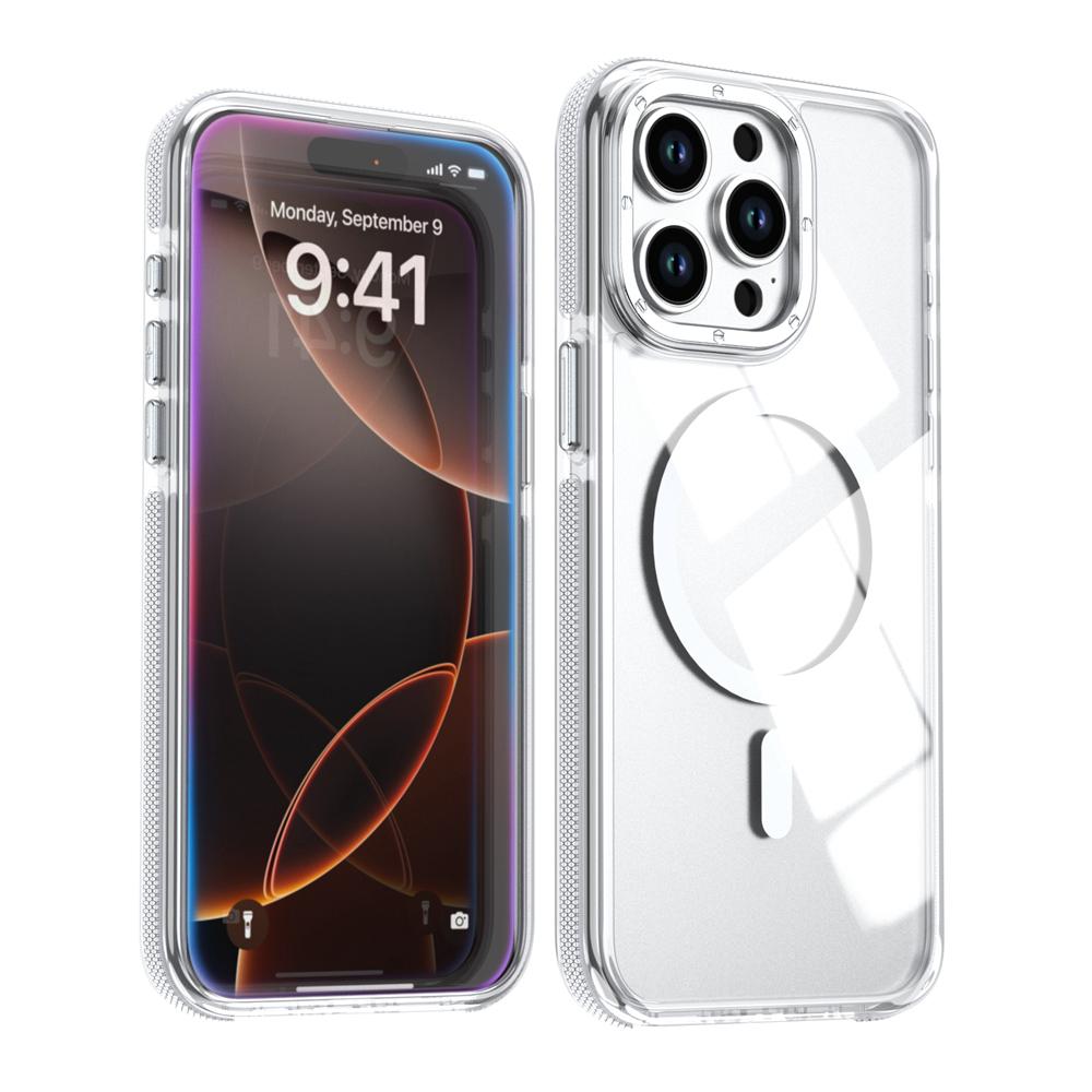 KEYSION Прозрачный магнитный чехол для MagSafe для iPhone 14 15 Pro Max Беспроводная зарядка Ударопрочный чехол для телефона для iPhone 14 15 Plus