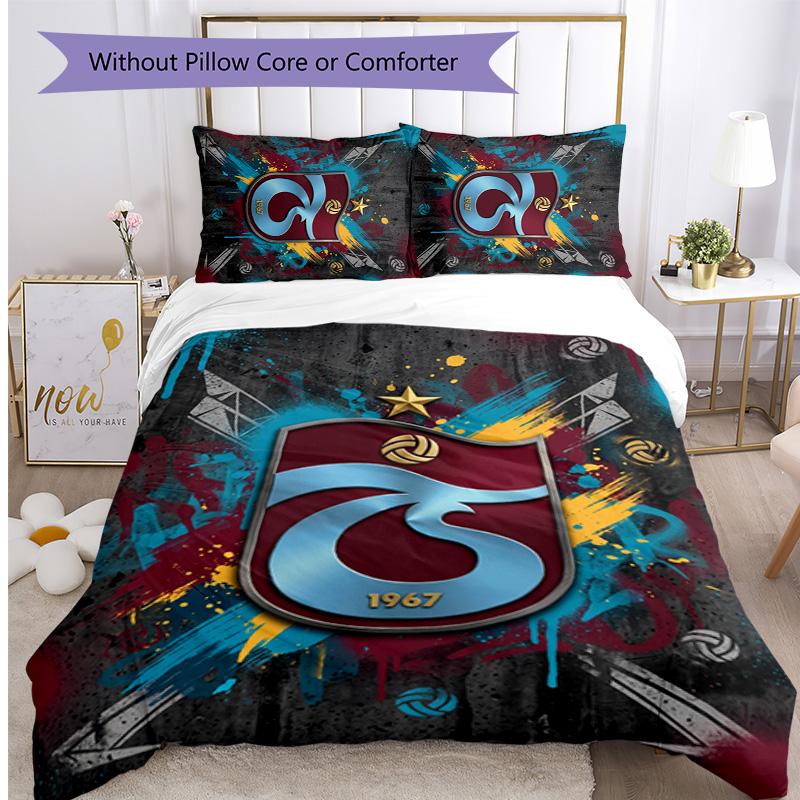 Trabzonspor FC Printed 3PCS Bedding Set Breathable Duvet Cover with Pillowcases Decorative Bed Linen for Bedroom Home