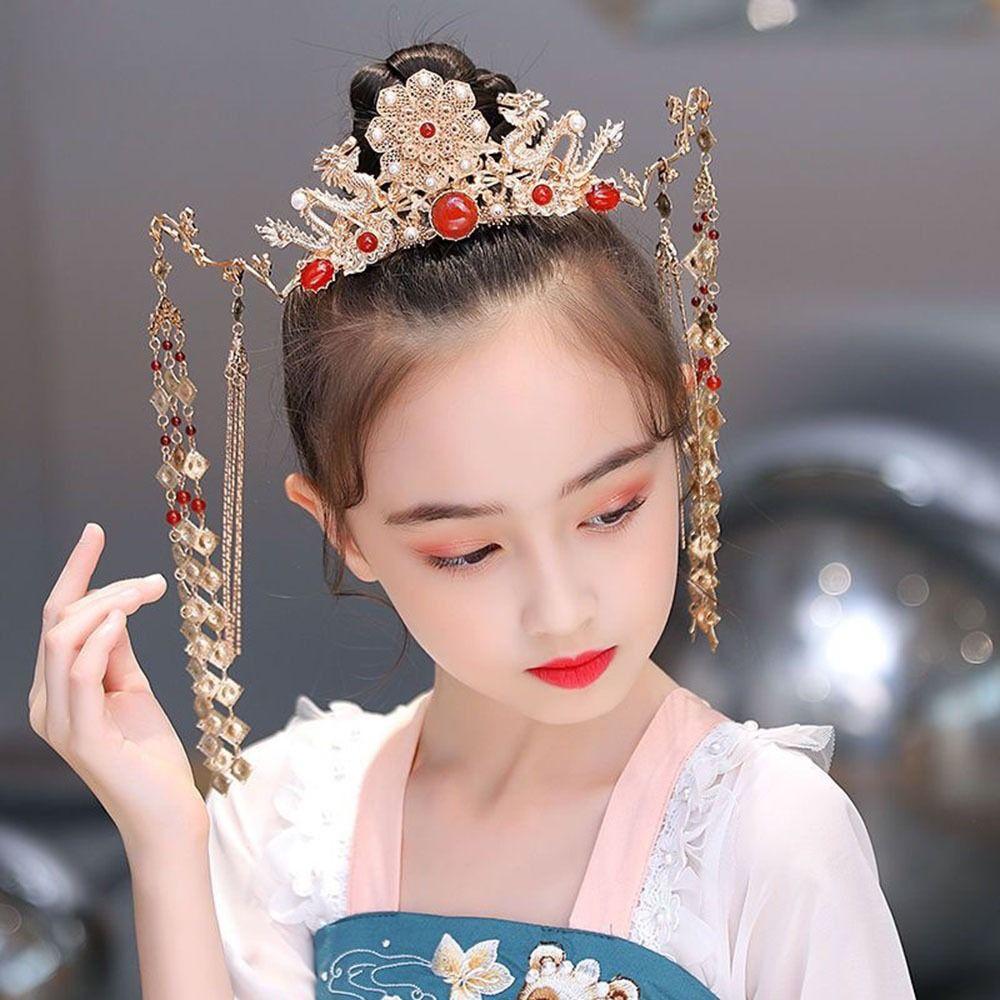 For Girl Costume Props Flower Women Hair Fork Tassel Hairpins Hanfu Hair Sticks Hair Accessories