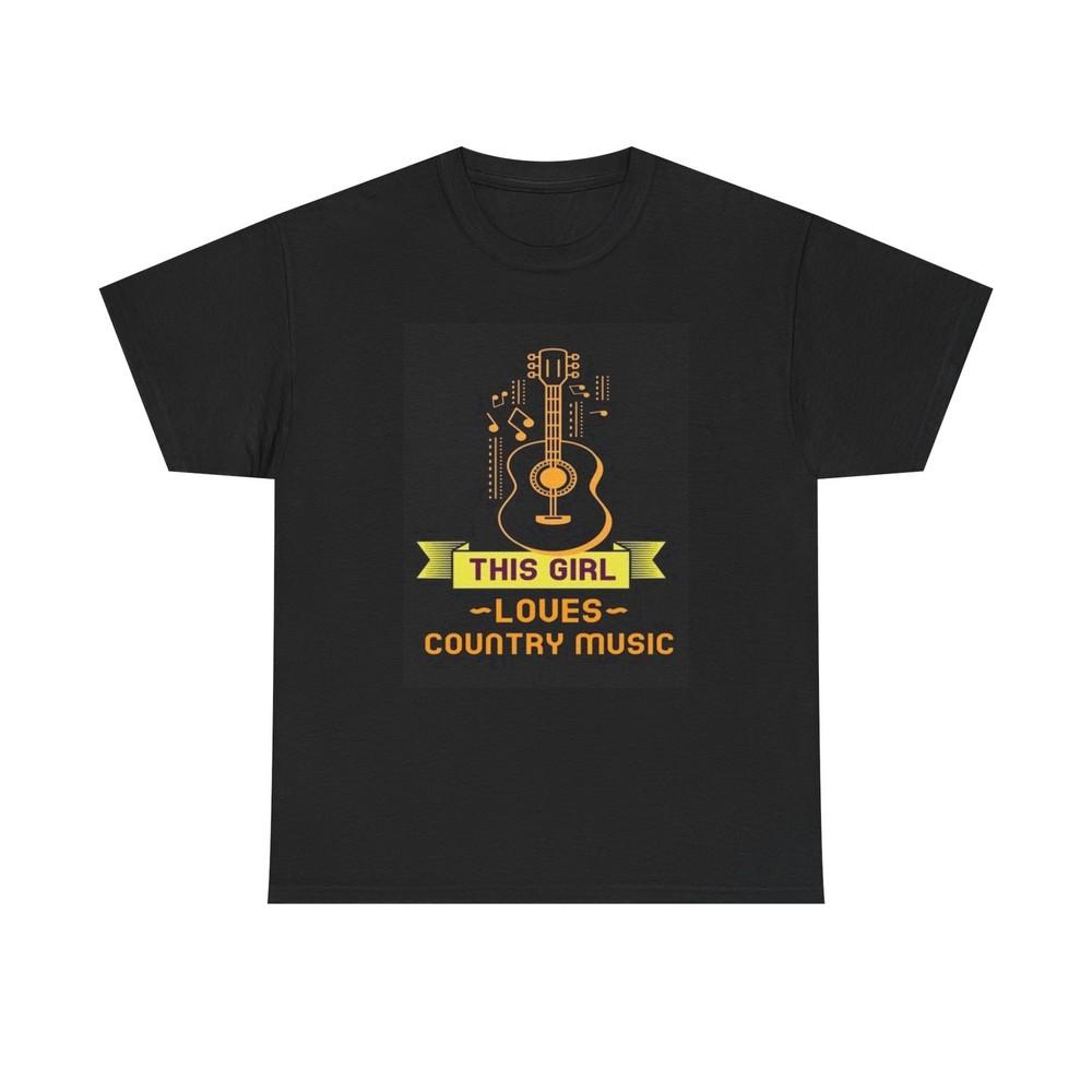 This Girl Loves Country Music Tshirt Retro Graphic Guitar Unisex Cotton Tee Unisex T-Shirt