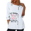 Stylish White Cotton Top with Various Printed Designs for Women, Round Neck, and Long Sleeves