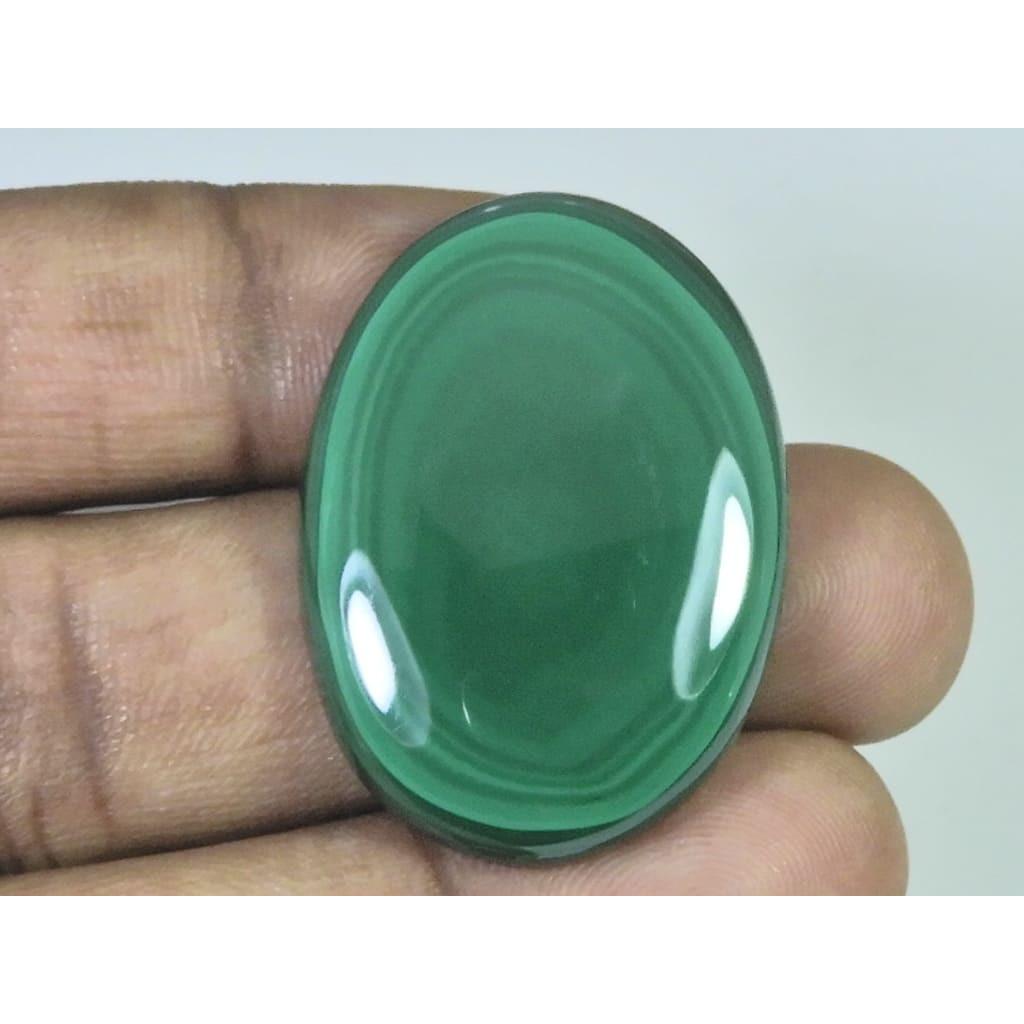 75Cts. Natural Green Malachite Oval Shape Cabochon Loose Gemstone 26X37X05MM D-362