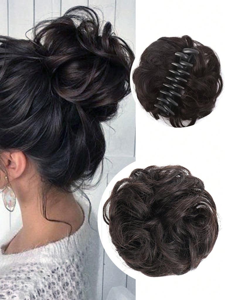 Синтетический пучок коготь клип коричневый черный 6 дюймов клип на волосы волнистый кудрявый пучок хвост удлинитель парик для женщин