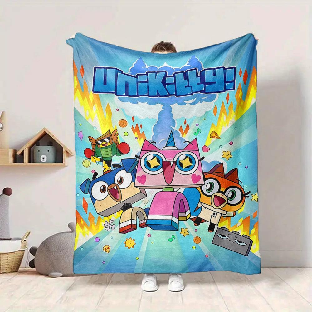1 шт. Плед с уютным принтом персонажей Unikitty, легкий теплый фланелевый плед для дивана, кровати, гостиной