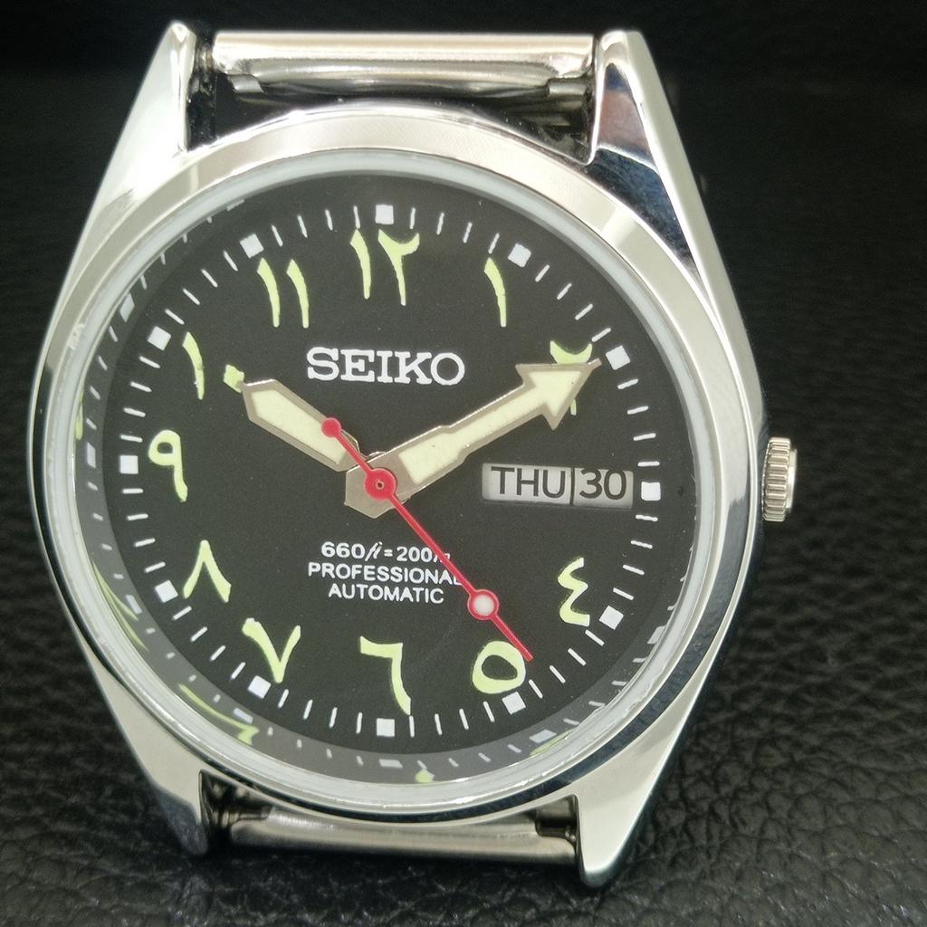 ЯПОНСКИЕ ВИНТАЖНЫЕ ОТРЕМОНТИРОВАННЫЕ МУЖСКИЕ АВТОМАТИЧЕСКИЕ ЧАСЫ SEIKO 6309A ЧЕРНЫЙ ЦИФЕРБЛАТ a442755-1