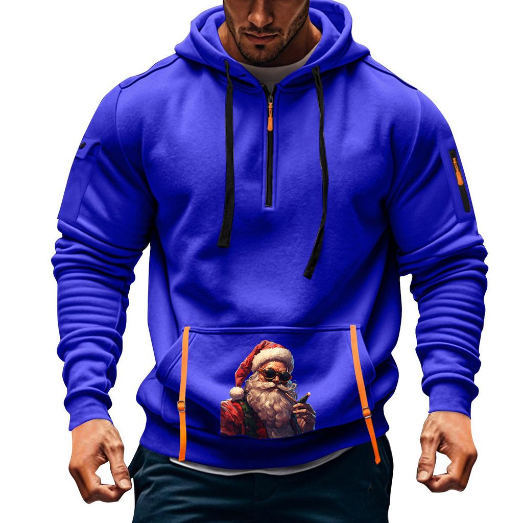 Мужская толстовка с капюшоном с принтом, кардиган на молнии с карманом на рукаве, мужская спортивная повседневная толстовка большого размера