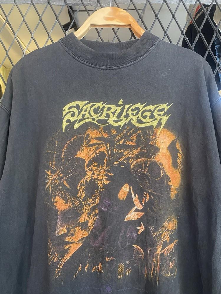 Ретро Футболка Sacrilege Band Черная Хлопковая Все размеры S-5XL Унисекс TA568 Унисекс Футболка