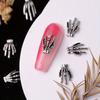 10 piece set of skeleton hand alloy nail jewelry Halloween skeleton dark style nail decoration