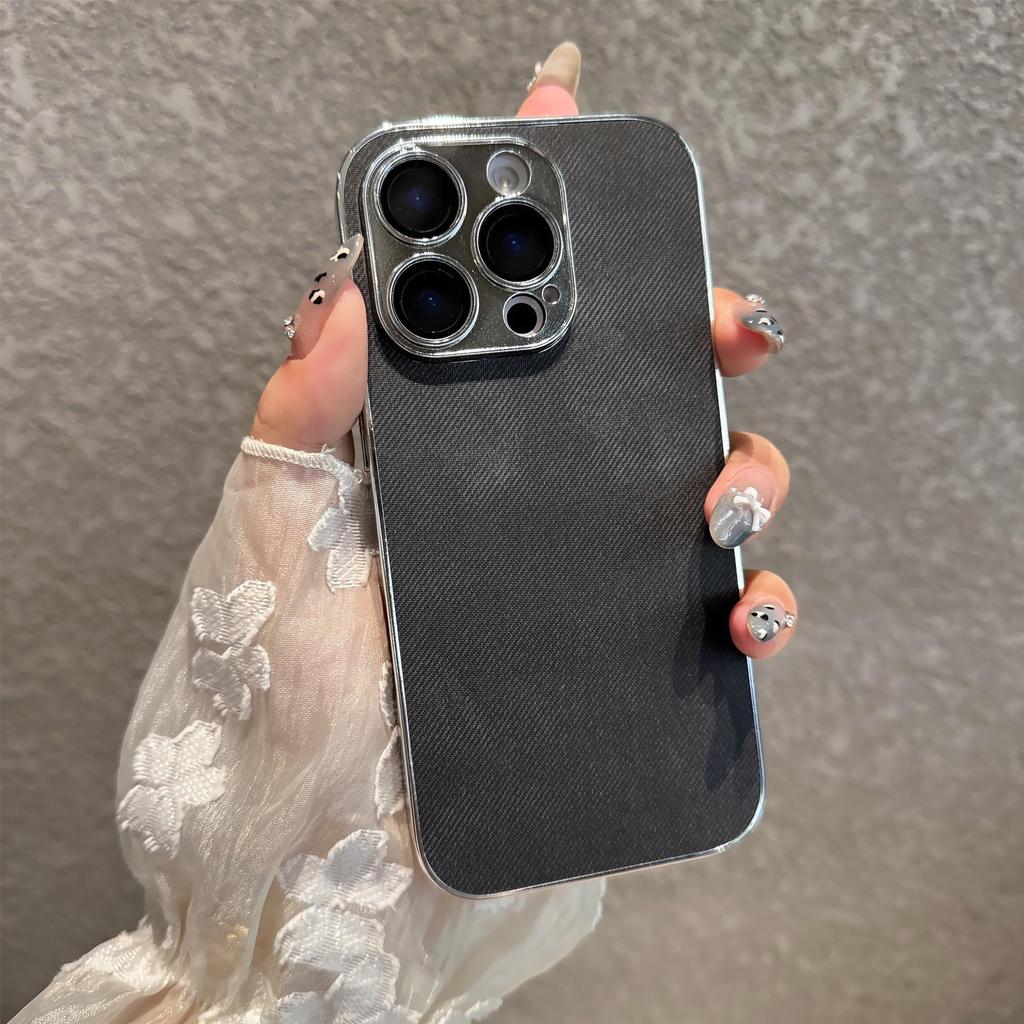 Джинсовый чехол для iPhone 16 Pro: Полное покрытие, Защита от падений, Премиальное ощущение для моделей Apple 15/14