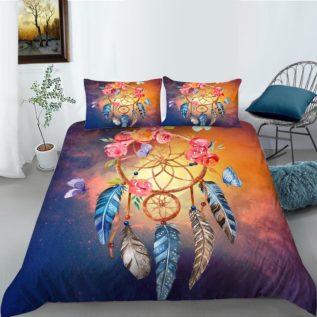 Комплект постельного белья 3D Star Dream Catcher, пододеяльник и наволочка, 2 или 3 односпальные двуспальные кровати, полноразмерное постельное белье мечты на молнии, супер удобное постельное белье