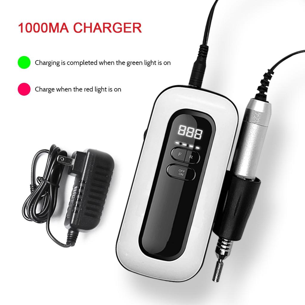 Фреза для ногтей USB 35000 об/мин Профессиональный аккумуляторный набор сверл для ногтей с аккумулятором для телефона емкостью 1000 мАч