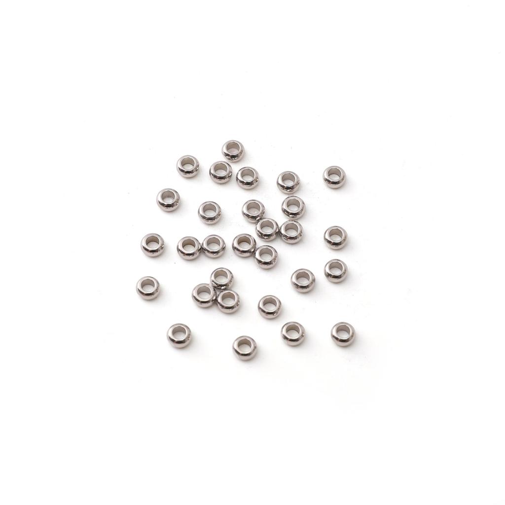 5-100 шт. Плоские круглые бусины-разделители из нержавеющей стали для изготовления браслетов, ожерелий и других ювелирных изделий своими руками