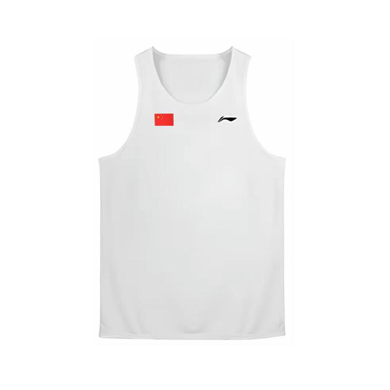 Мужские майки Li Ning Белые с круглым вырезом Тонкие LWTV012-1+guoqitie
