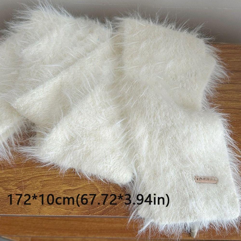 Solid Color Thin Long Scarves Long Strip Y2K Girl Scarf Mohair Women Scarf Autumn Winter