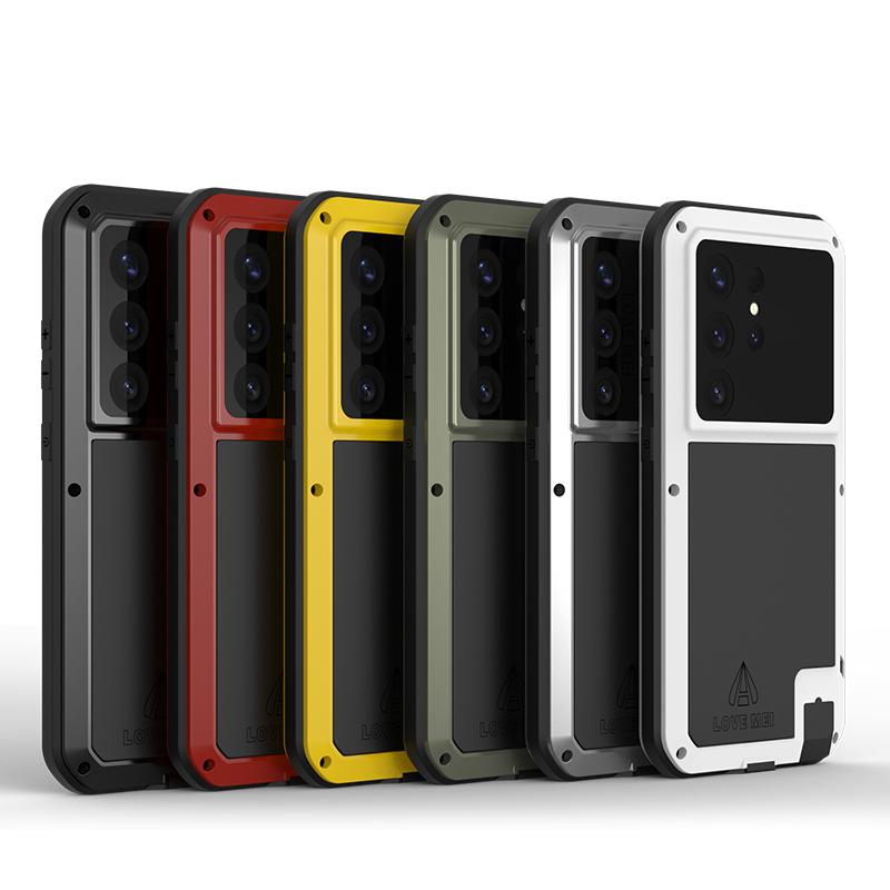 Ударопрочный и пылезащитный чехол Love Mei для Samsung Galaxy S26 Ultra Plus, силиконовый, металлическая защитная крышка военного класса