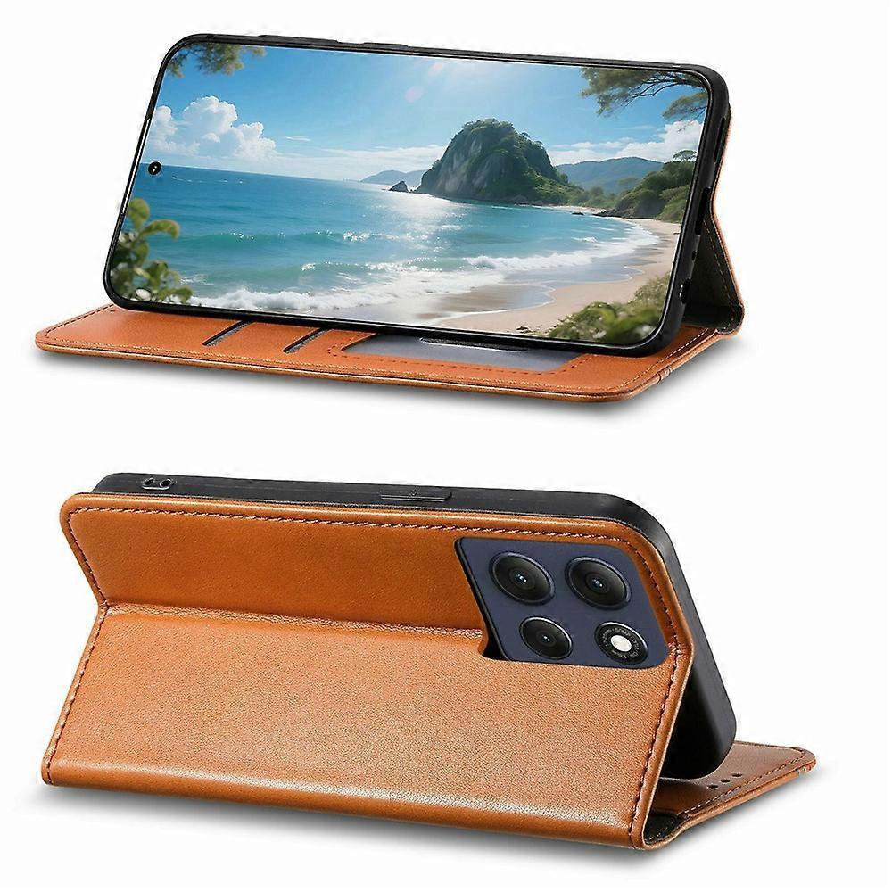 Compatible For Motorola Moto G86 Power 5G Case Wallet Tri-Color Stitching Leather Phone Cover with Elastic Wristband