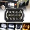 2pcs 55W Led 5x7" 7X6" Inch Retangular Feixe Farol Com High/Low DRL Square Headlight for Jeep Cherokee XJ Wrangler Truck 4X4