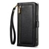 ESEBLE E11 For Samsung Galaxy S24 Case Zipper Pocket Litchi Texture Leather Phone Cover with Mirror and Wrist Strap