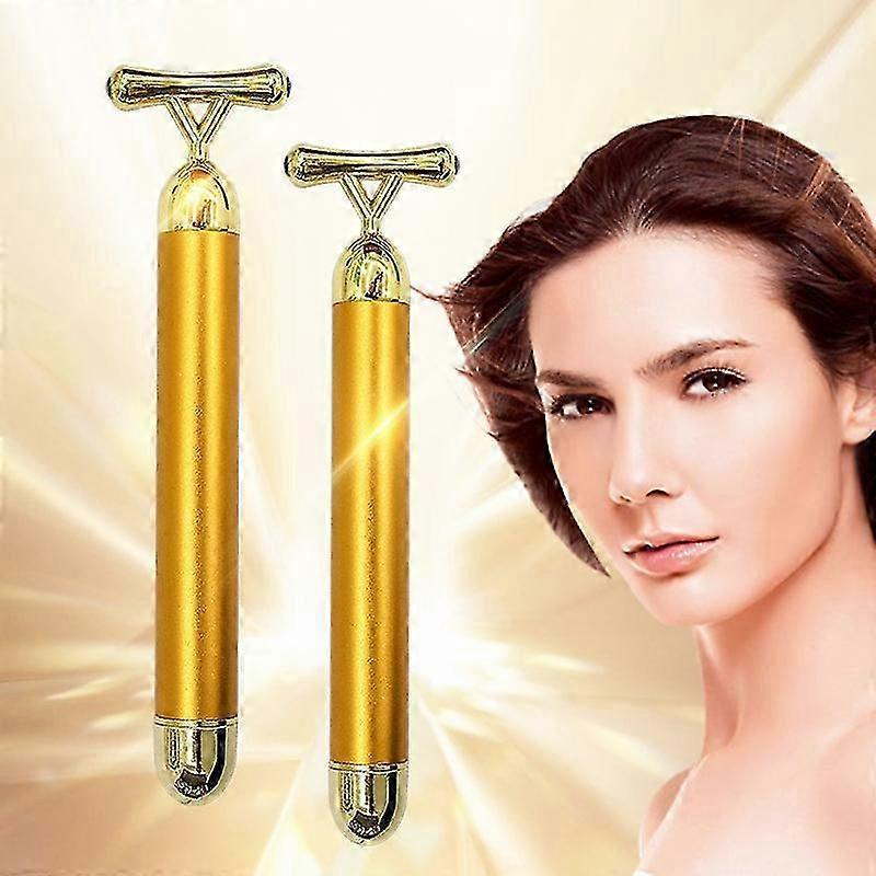 2025 Facial massager rollers Golden 3D roller electric facial rollers and T-shaped facial roller massager set