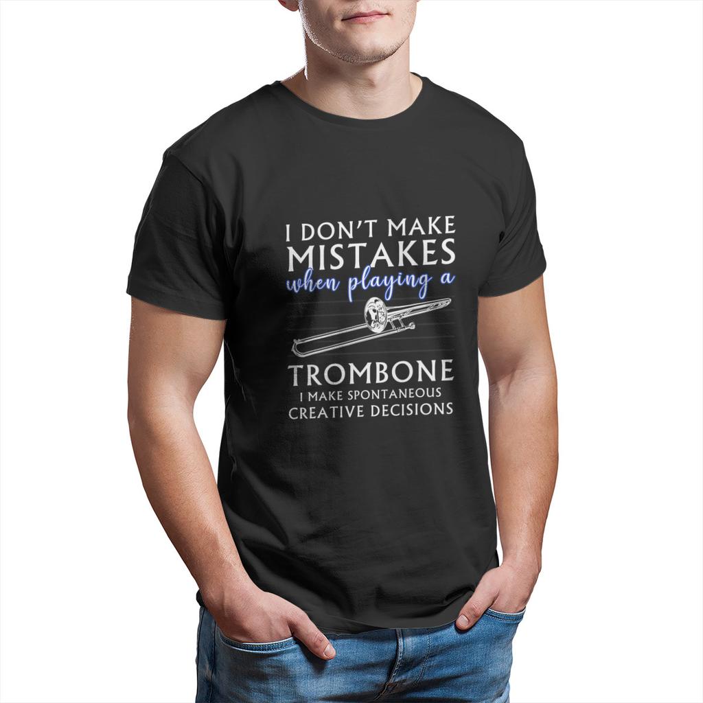 Футболка I Trombonist спонтанно играет на тромбонеEssentials Забавные футболки большого размера с короткими рукавами в стиле панк 7011