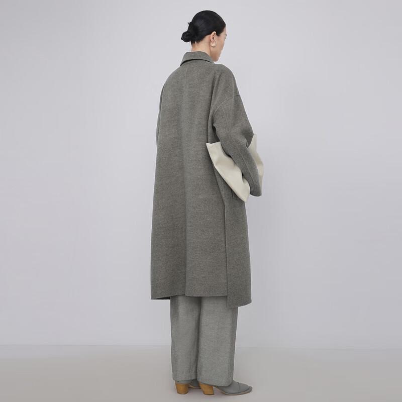 LESS 2023 Autumn Wool Blend Straight Long Overcoat