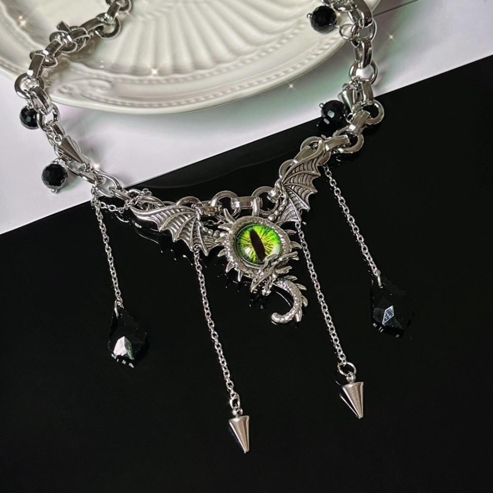 Wings Metal Chain Necklace Eye Punk Gothic Necklace Fashion Ghost Necklace Women  Party