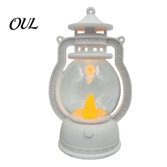 Portable Lantern for Home Decor Vintage Night Light, Flickering LED Candle Lamp Christmas Decorative Plastic Halloween, Flameless Bedside Lamp,