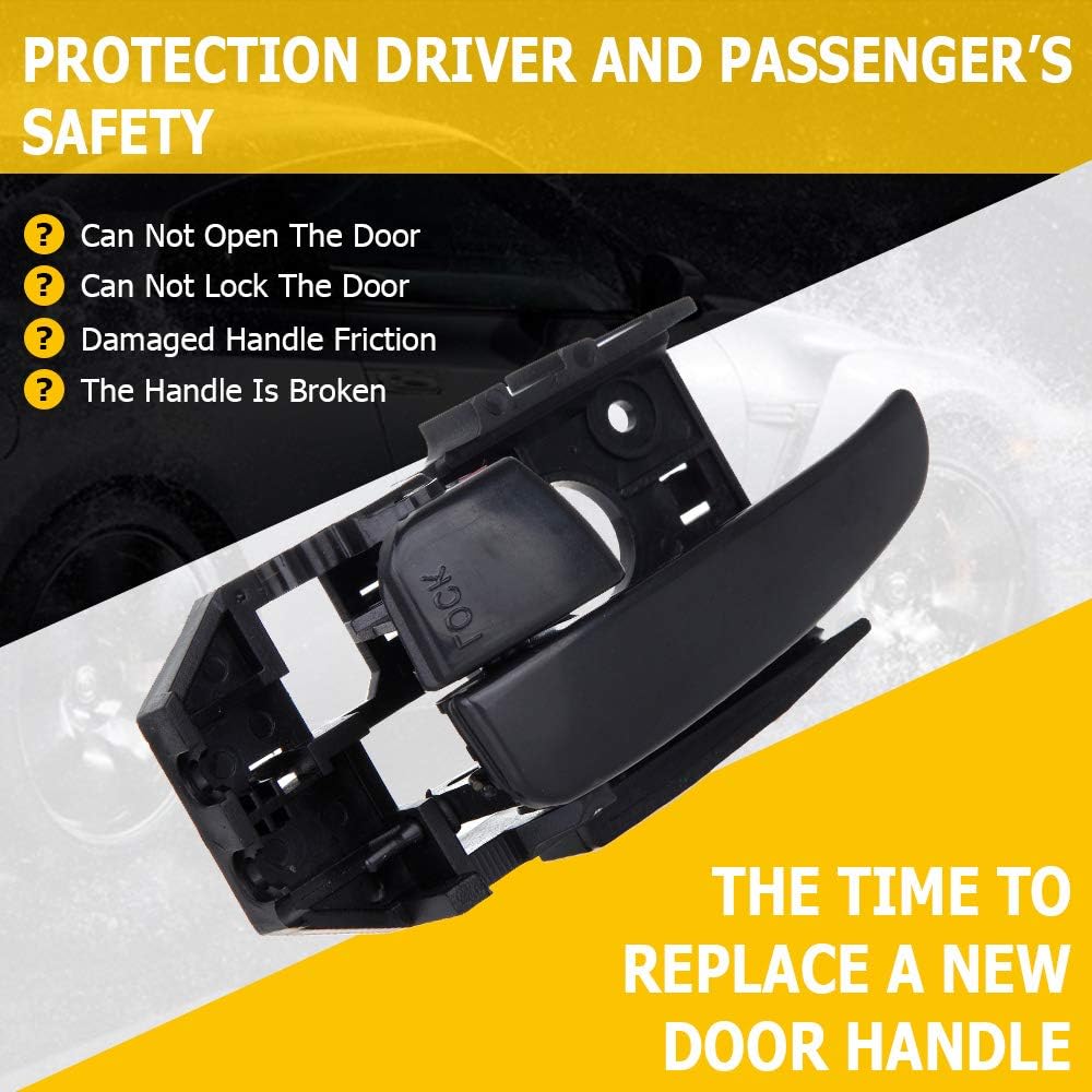 OCPTY Door Handle Interior Driver Left Side Replacement fit 2001-2006 for Hyundai Elantra Inside Door Handle Black